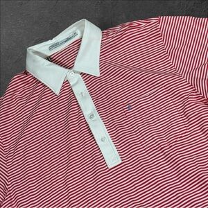 Criquet Red and White Striped Polo Shirt